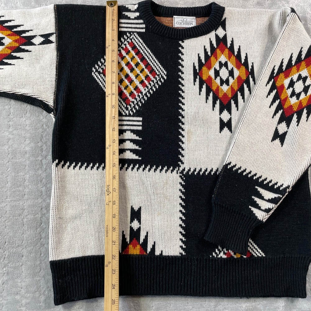 Vintage JJ Cochran Sweater Mens Large Aztec Southwestern Geometric Knit - Picture 4 of 9